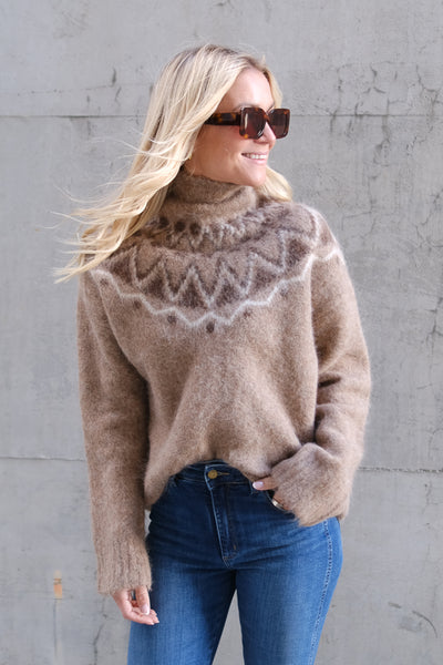 Champoluc Knitted Sweater Fair Isle Hazelnut