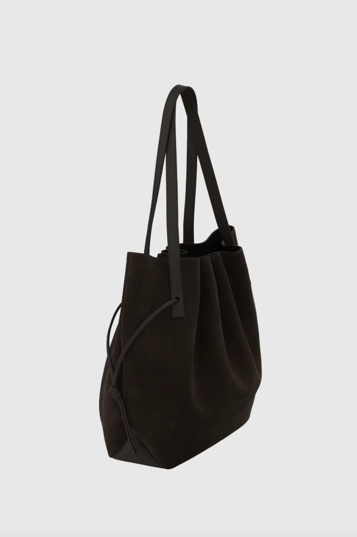 Scallop Tote Suede Ganache