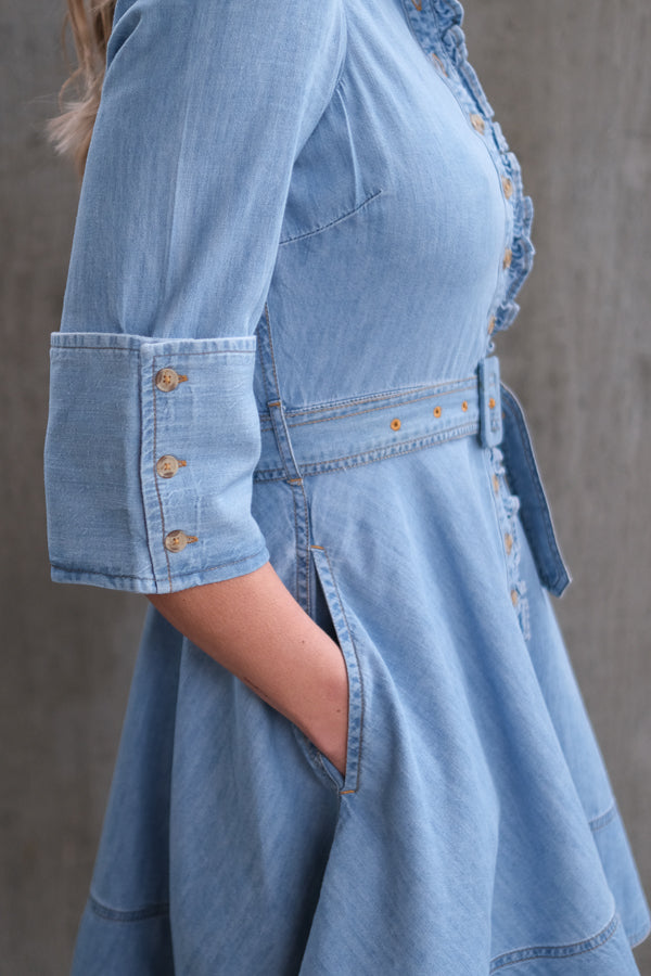 Denim Mini Dress Light Blue
