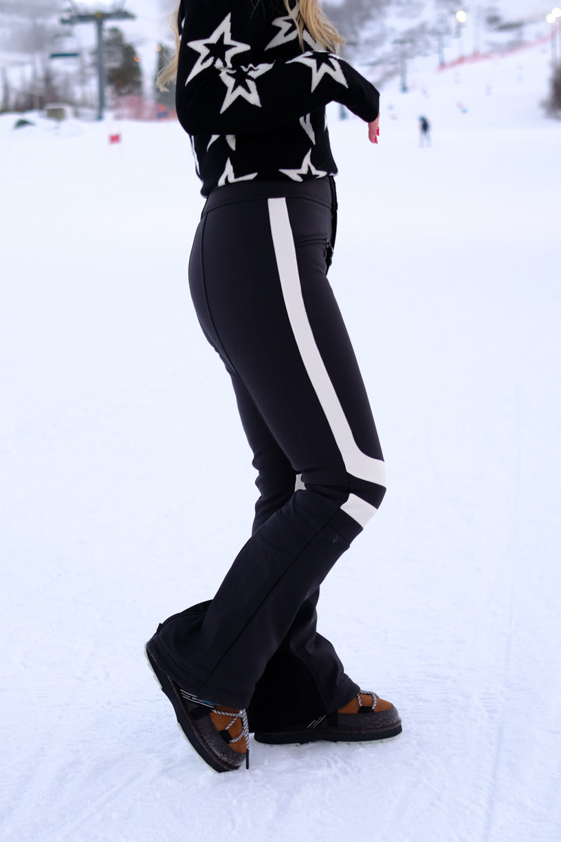 Aurora High Waist Flare Ski Pant Jet Black/Snow White