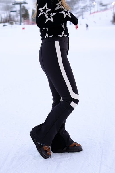 Aurora High Waist Flare Ski Pant Jet Black/Snow White