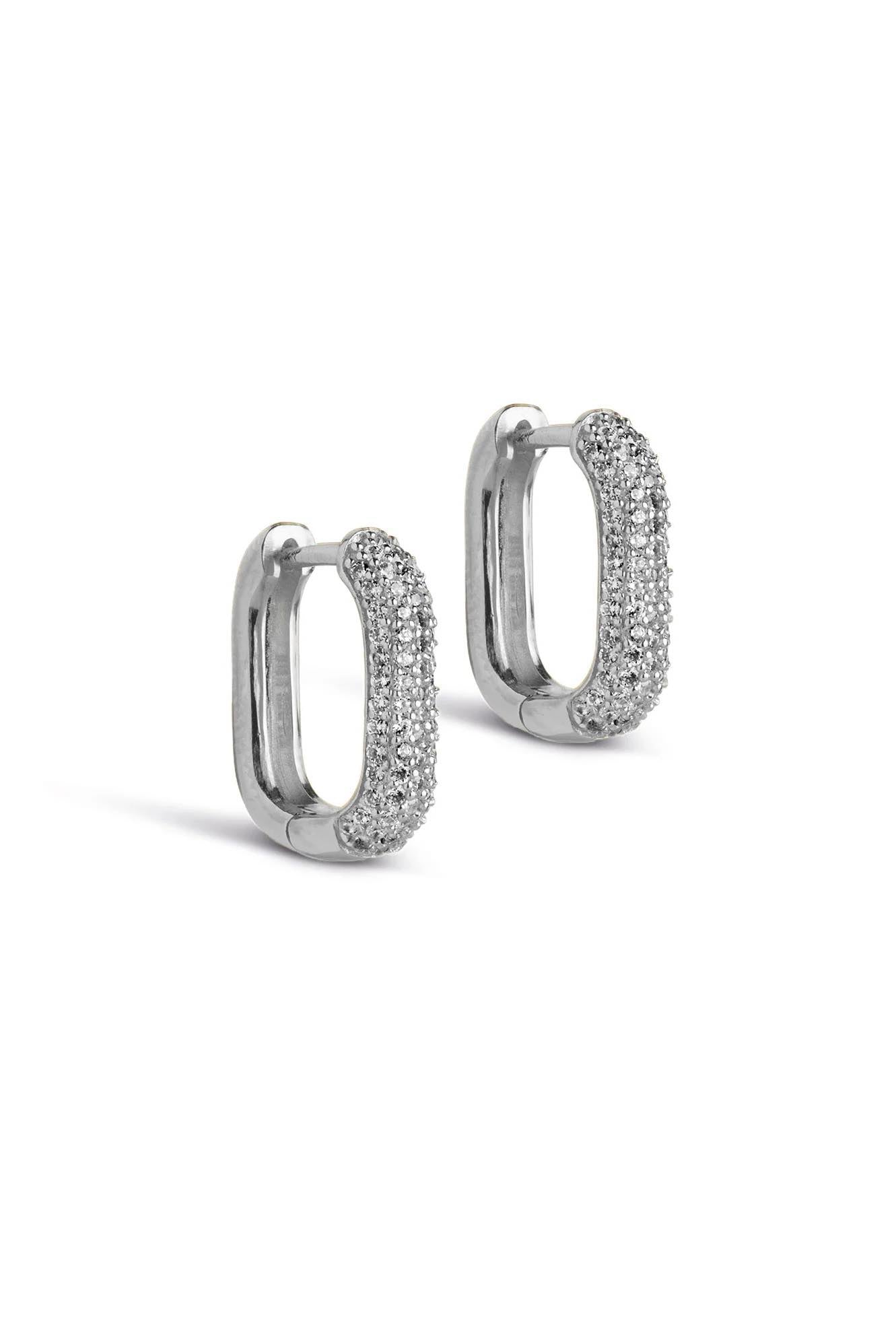 Hoops Sparkling Square 15mm Silver