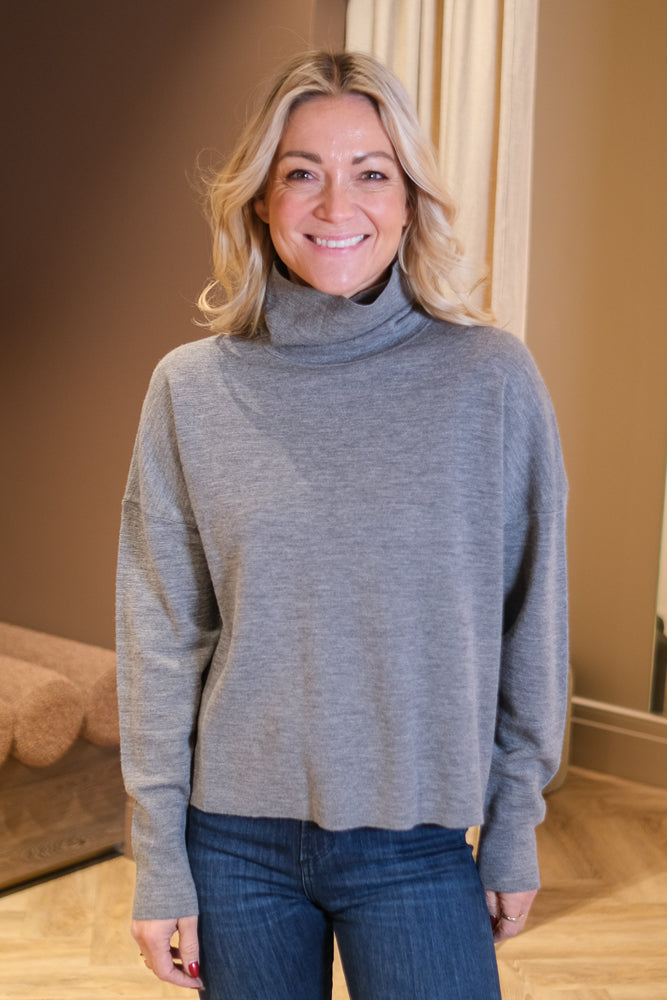 Tyra Merino Sweater Grey Melange