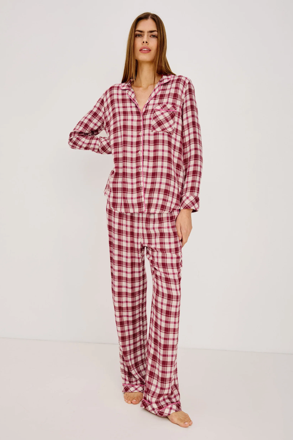 Luna Pajama Set Cardinal Rose