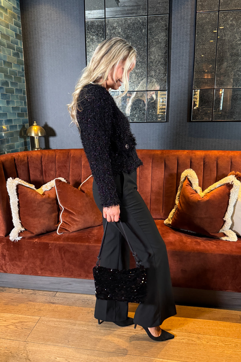 Day Sequin Shoulder Bag Black