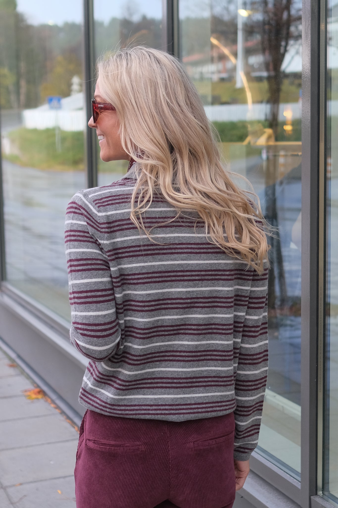 Cassie Stripe Grey Multi