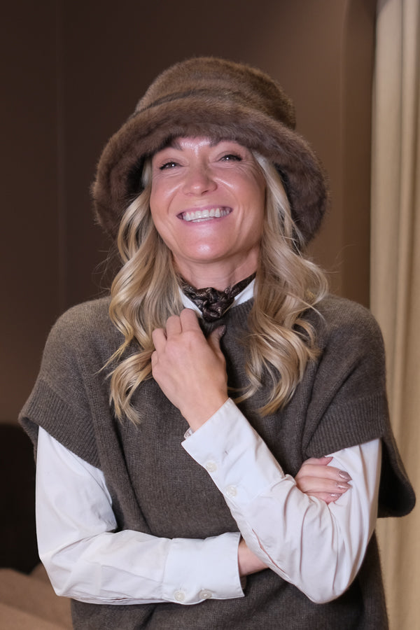 Aurora Fuskepels Hatt Brun