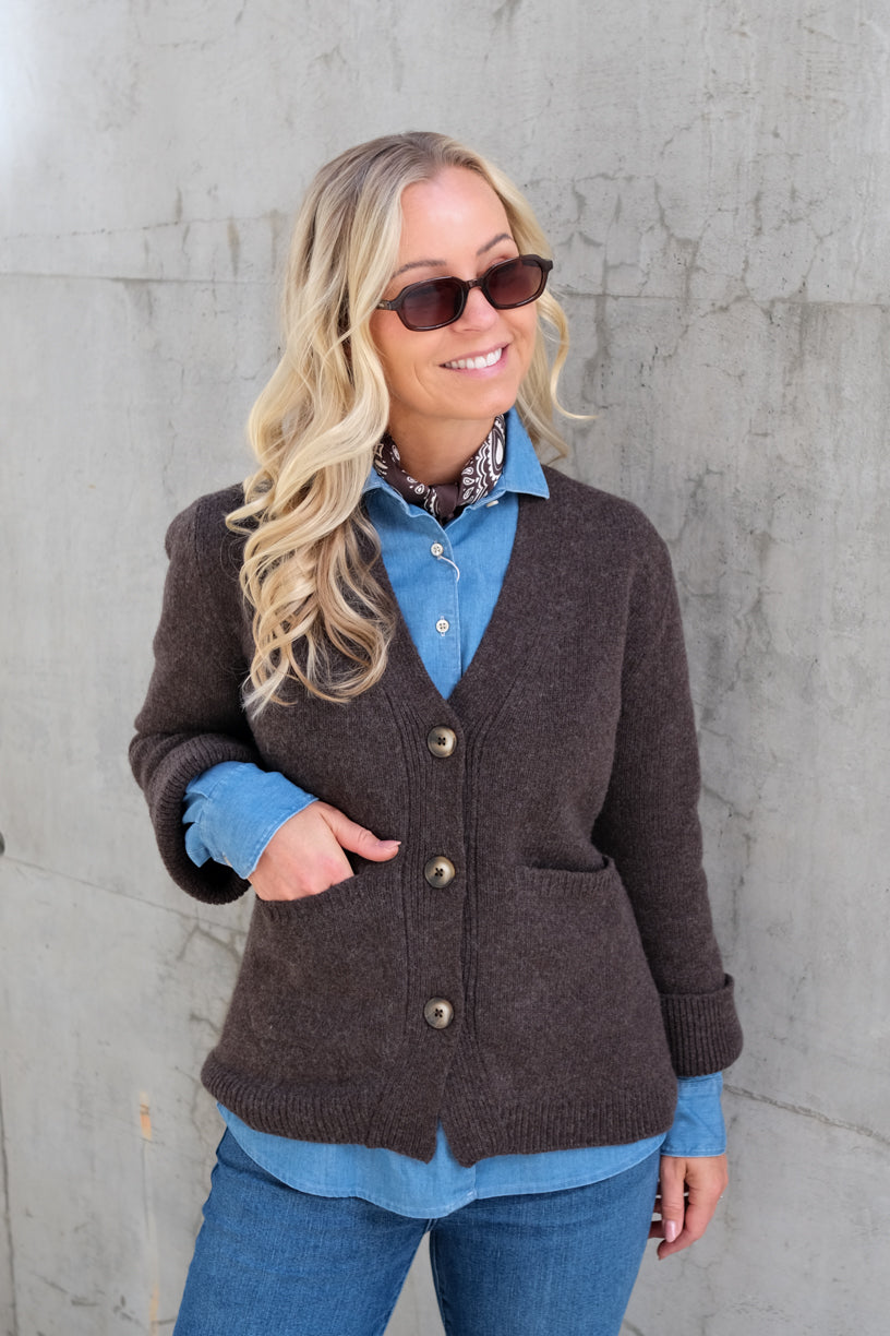 Tate Cardigan Cold Brown