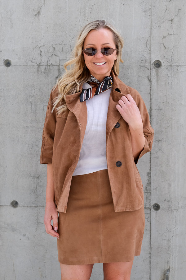 Clara Jacket Goat Suede Mousse