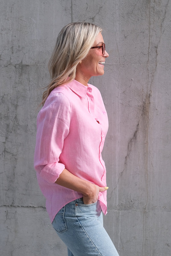 ARC Linen Classic Shirt Pink