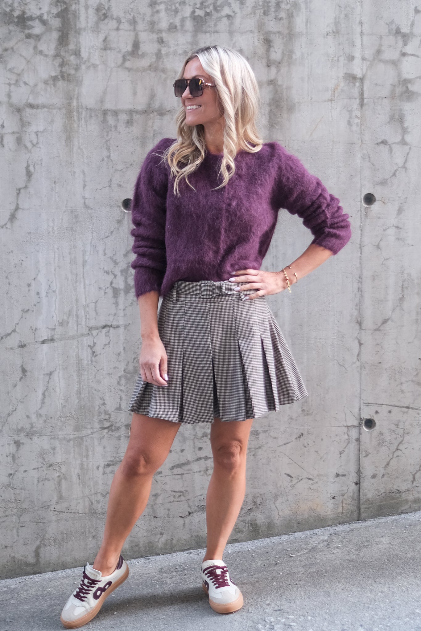 Hairy Knit Jacket Burgundy