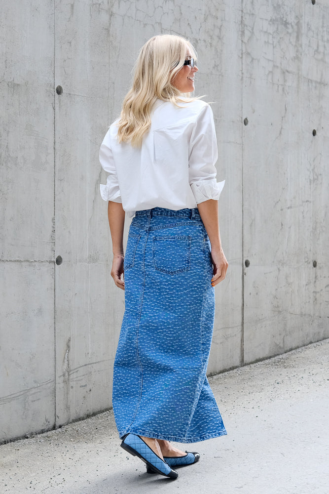 Angola Denim Skirt Blue Denim