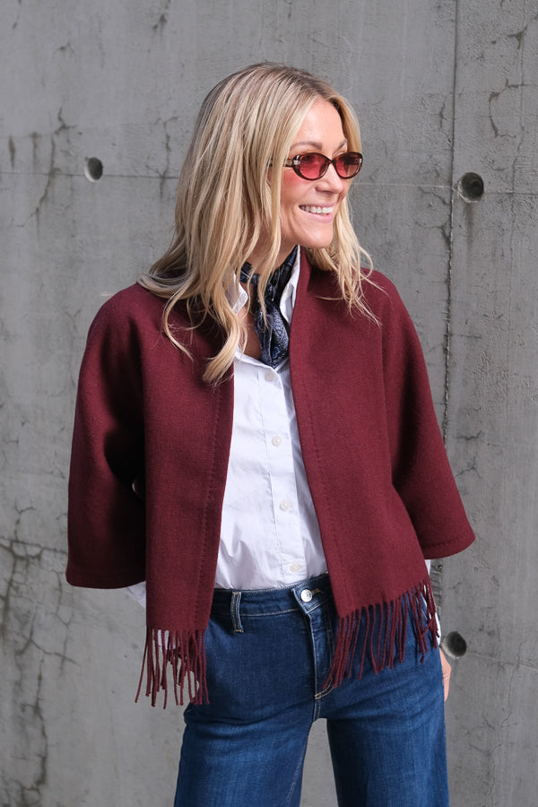 Keyla Lambswool Jacket Burgundy