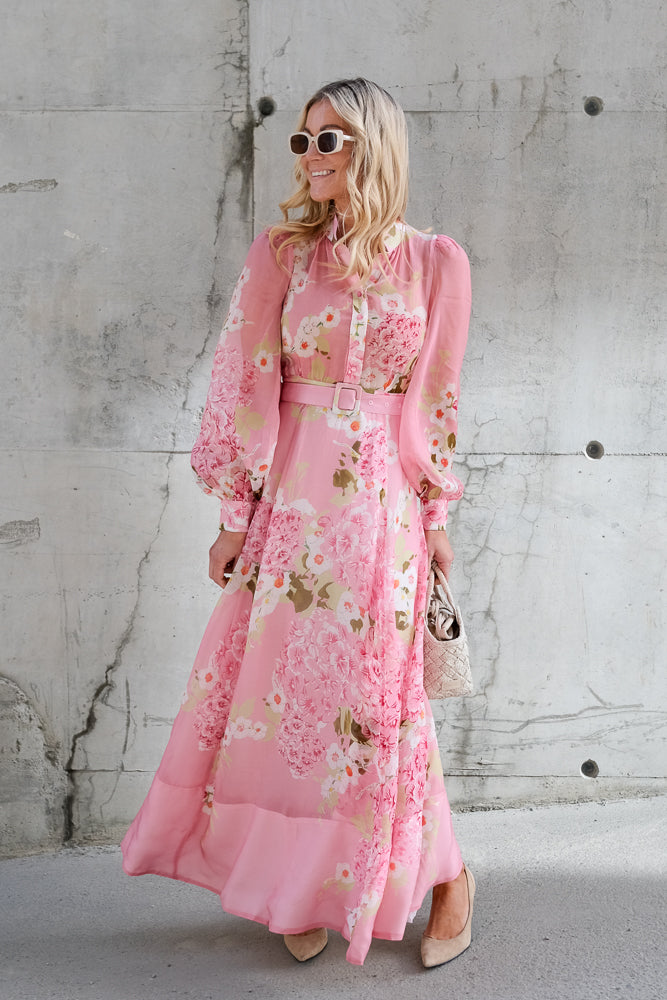Organza Belt Dress Cherry Blossom
