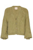 Hairy Knit V-neck Jacket Green