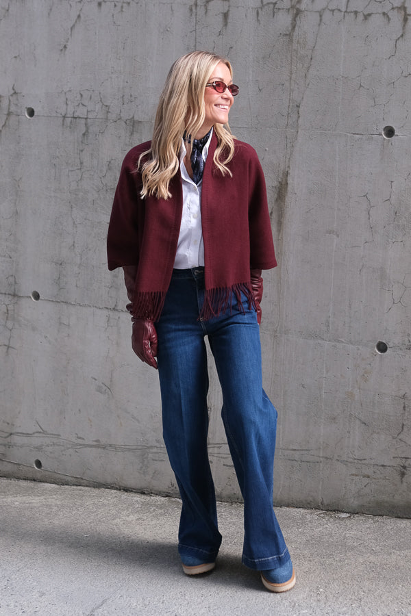 Keyla Lambswool Jacket Burgundy