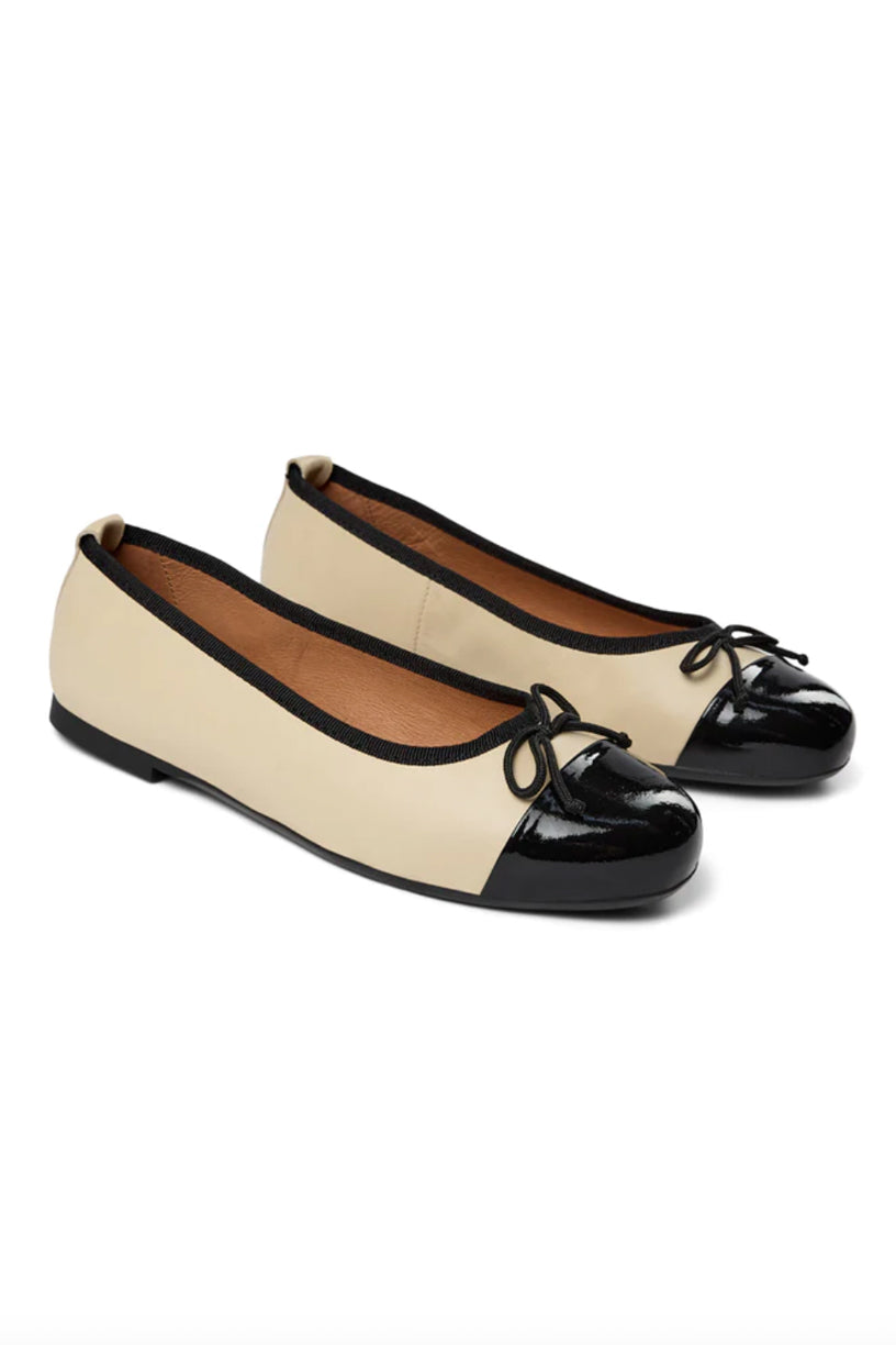 Lucy Beige Black Patent