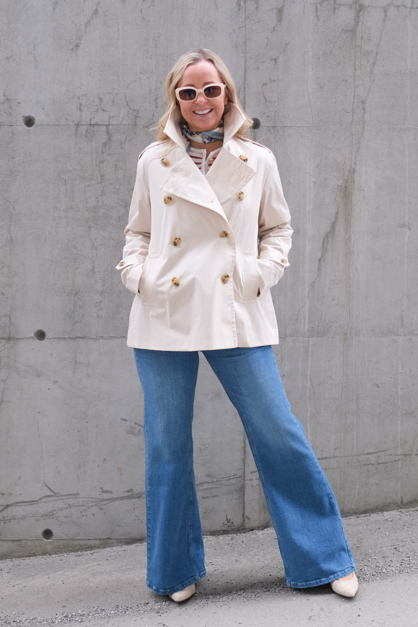 Cine Trenchcoat Short Champagne Beige