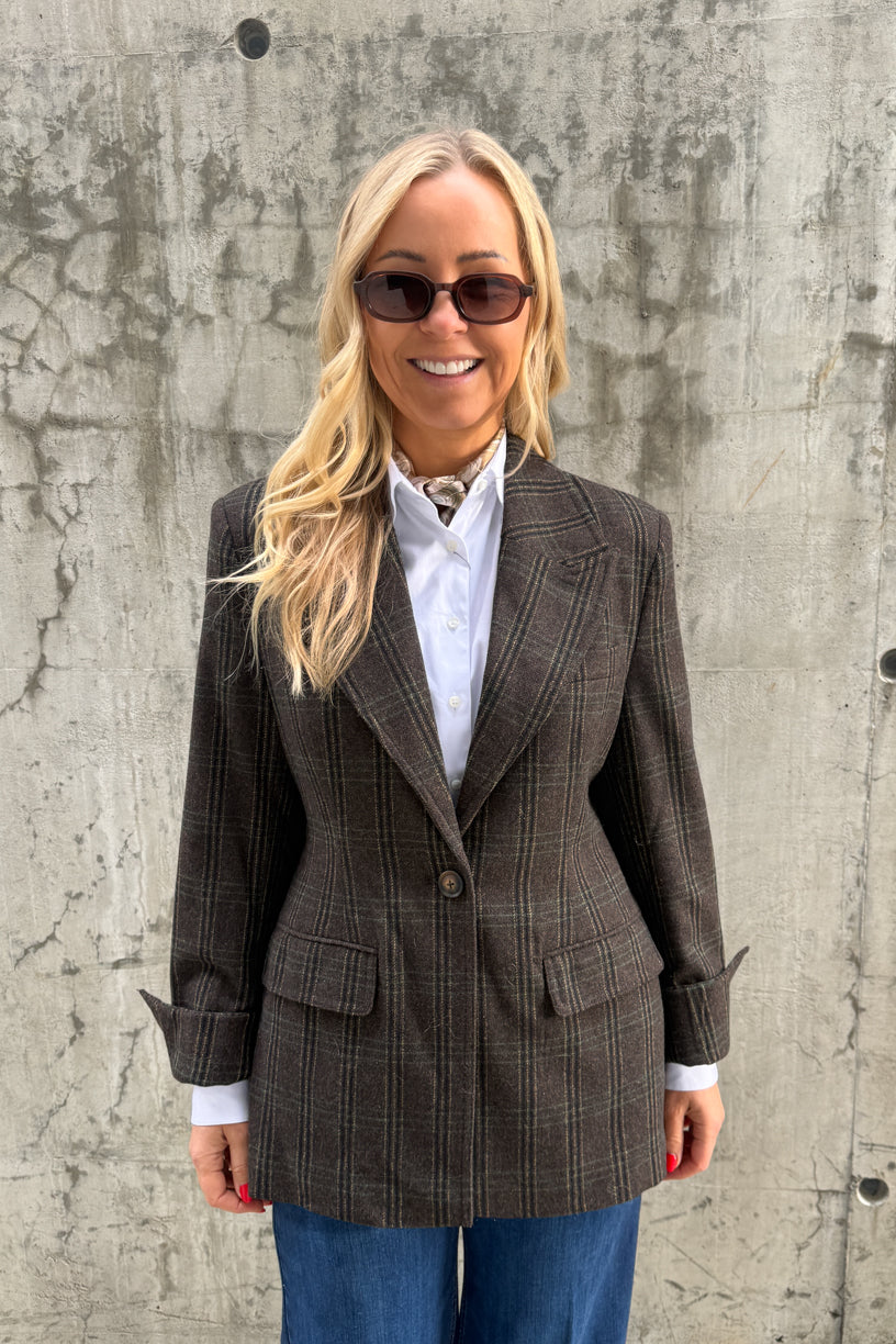 Adira Blazer Brown Check