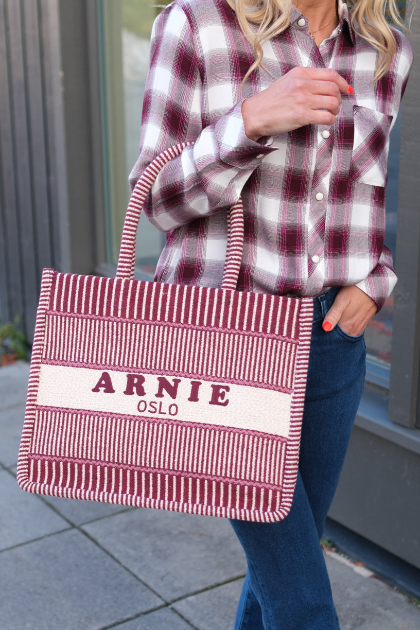 Porto Large Burgundy Stripe