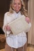 Mim Straw Clutch Beige