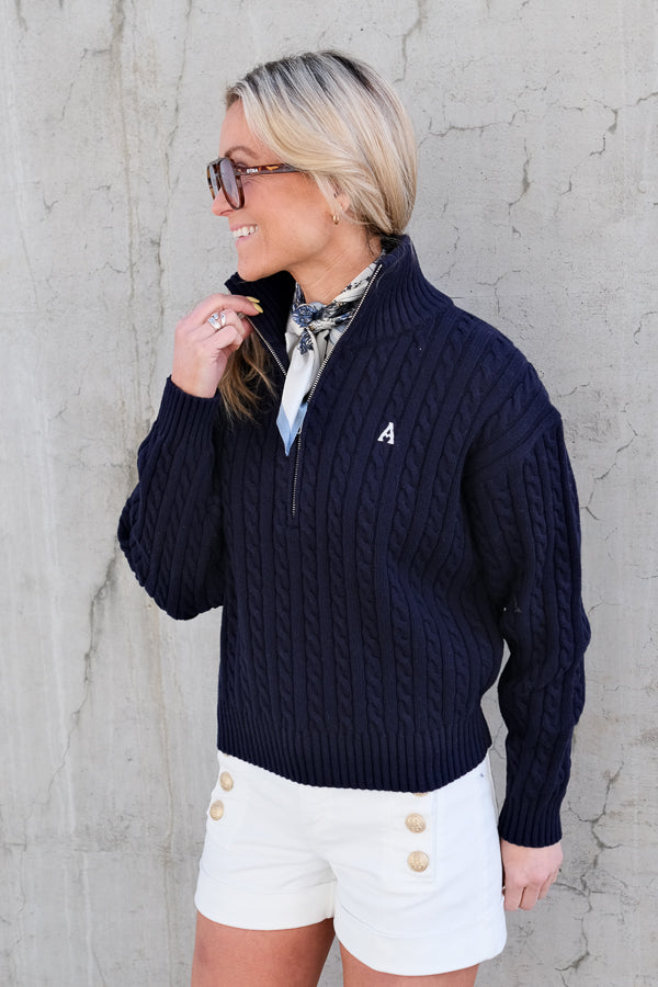 Madelyn Cable Sweater Navy
