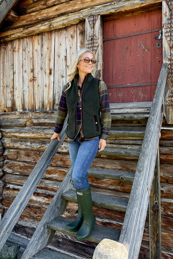 Burford Fleece Gilet Sage