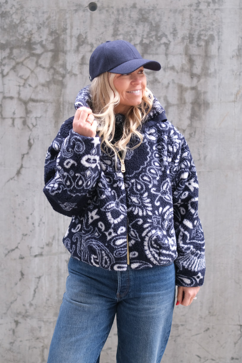 Bandana Fleece Jacket Paisley Blue