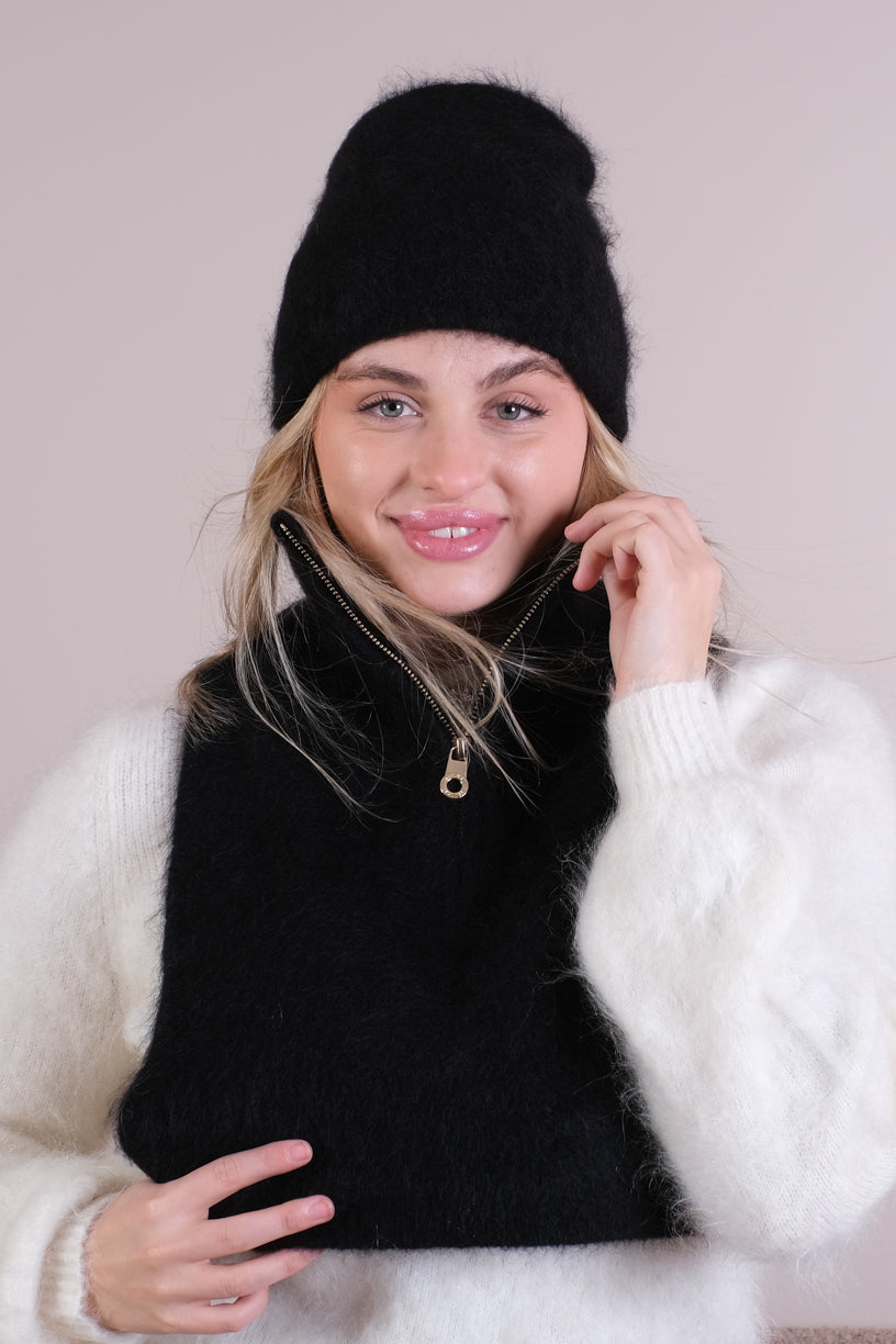 Silje Chunky Hat Black