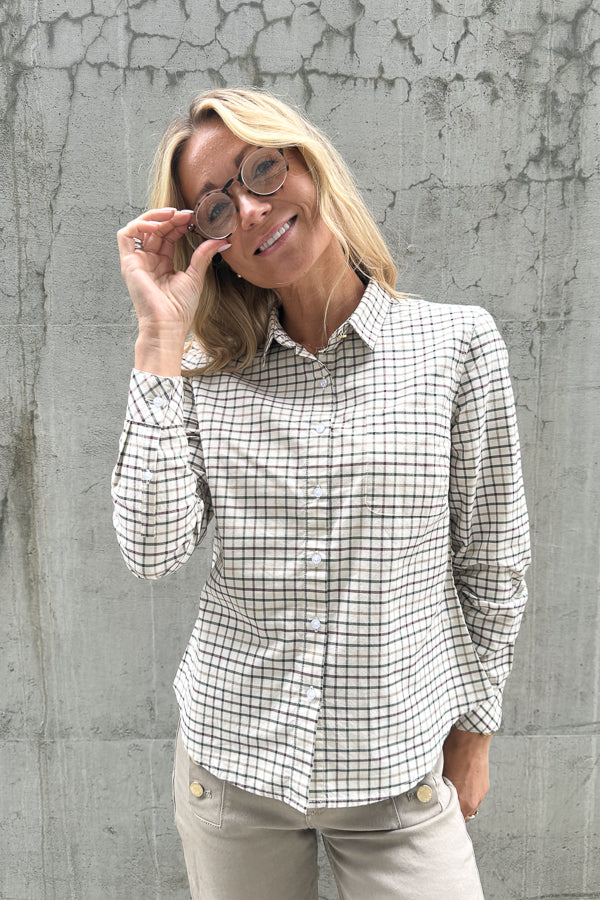 Woodside Check Shirt Birch Tattersall