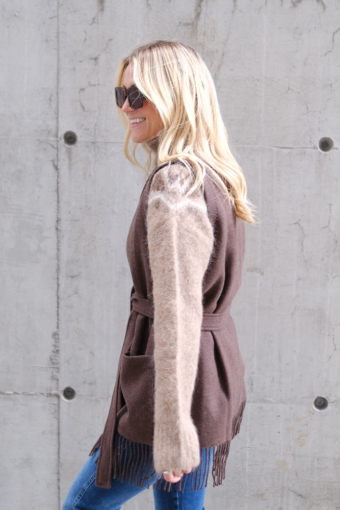 Elly Lambwool Vest Brown Melange