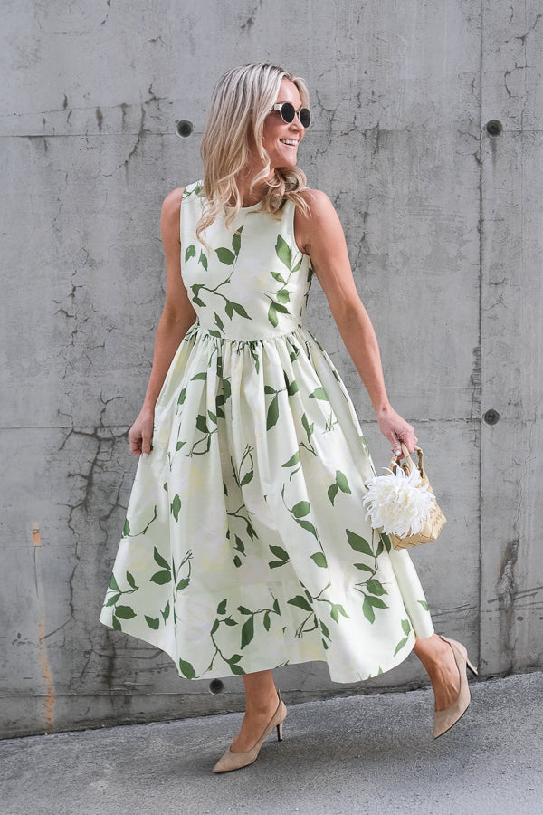 Taffeta Midi Dress Soft Pastel