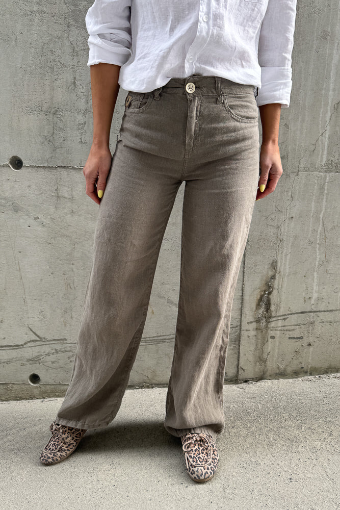Culotte Linen Pants Hedge Green