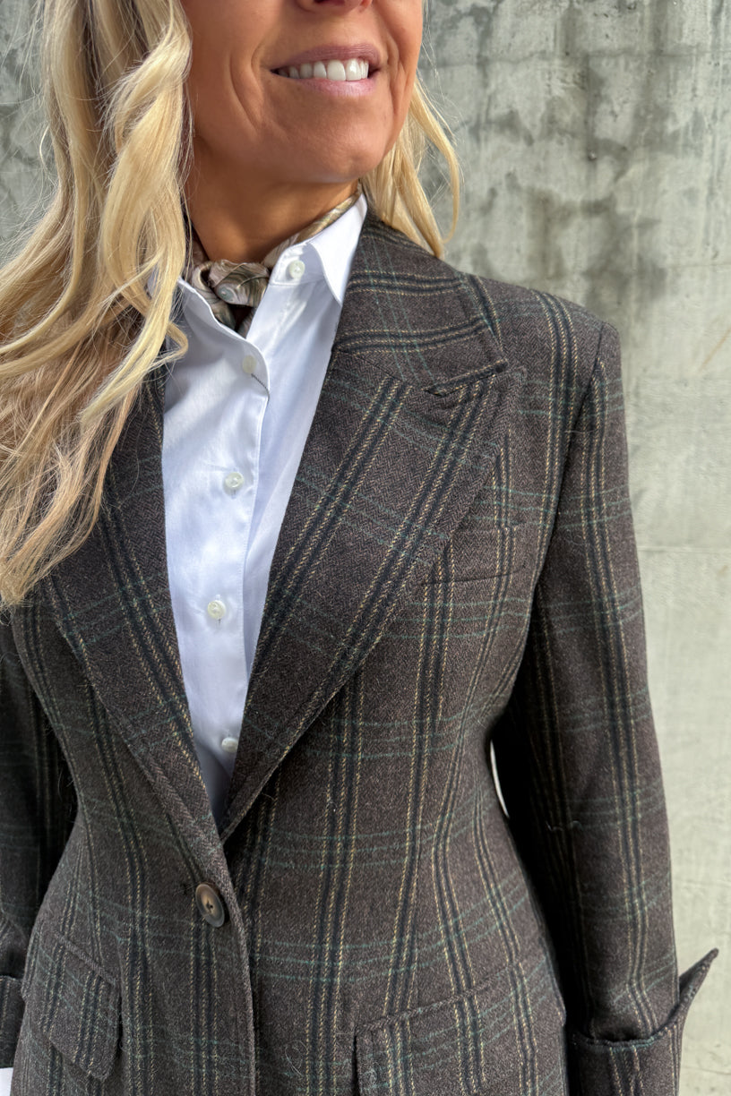 Adira Blazer Brown Check