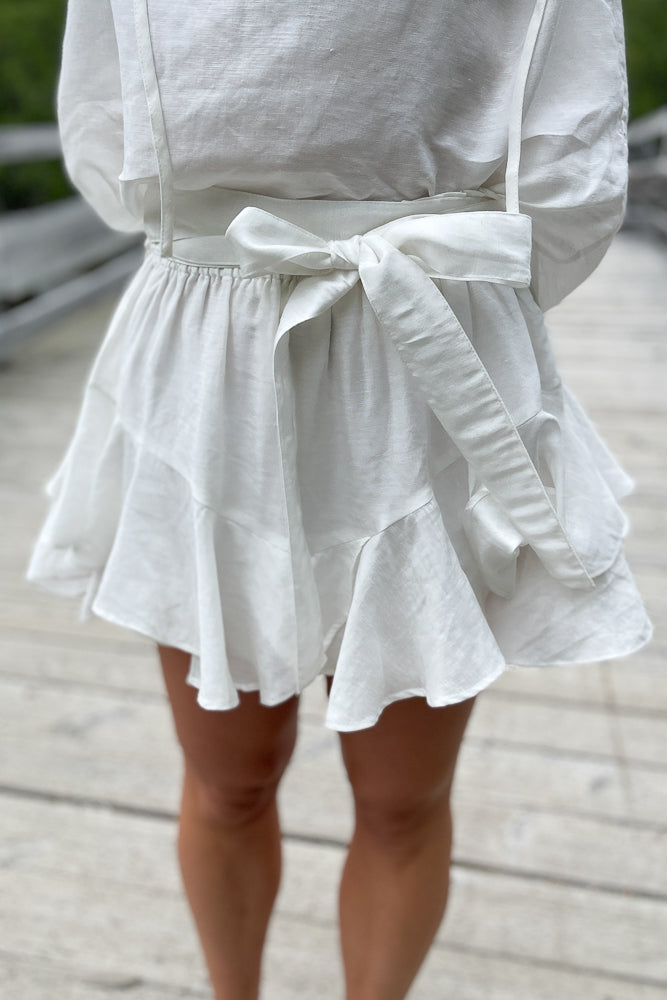 Skirt Shorts Linen White