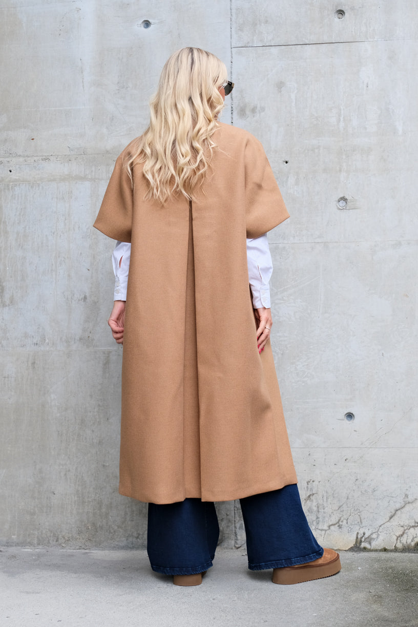 Long Mok Coat Camel