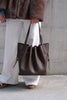 Scallop Tote Pebble Grain Leather Espresso
