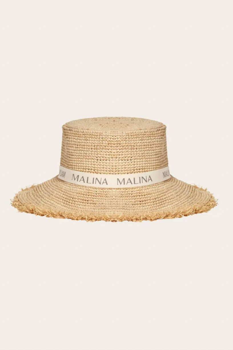 Judith Fringe Trimmed Raffia Hat Natural