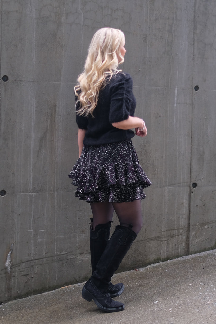 Stardust Skirt Shorts Black & Silver