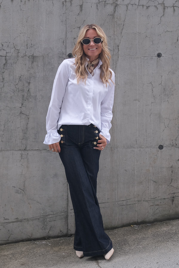 Daryla Frill Collar Blouse White