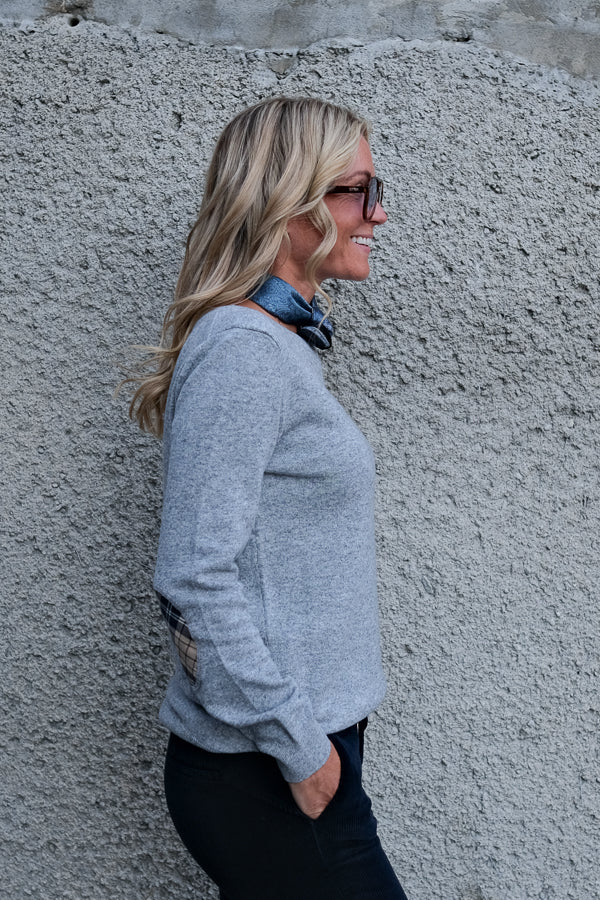 Pendle Crew Knitted Jumper Grey Marl