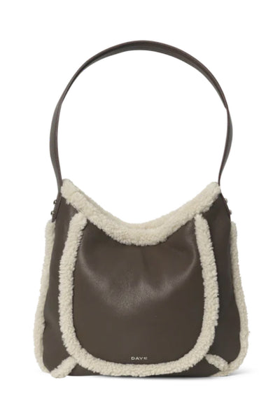 Faux Shearling Shoulder Major Brown