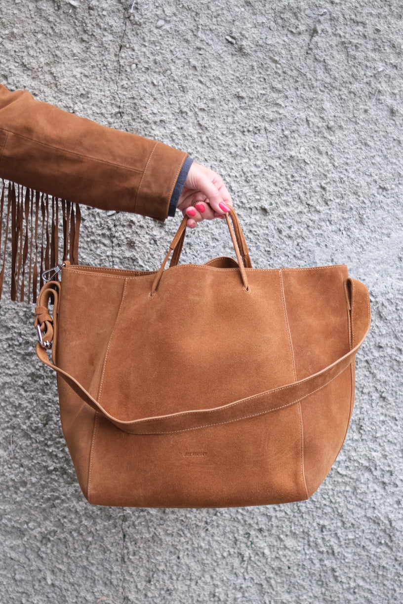 Sac Large Suede Cognac
