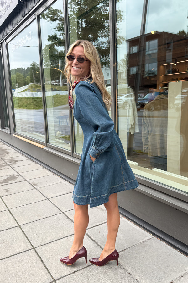Denim Fitted Dress French Blue