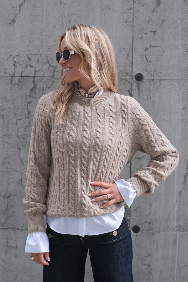 Ashdown Cable Knitted Jumper Honey
