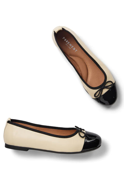 Lucy Beige Black Patent