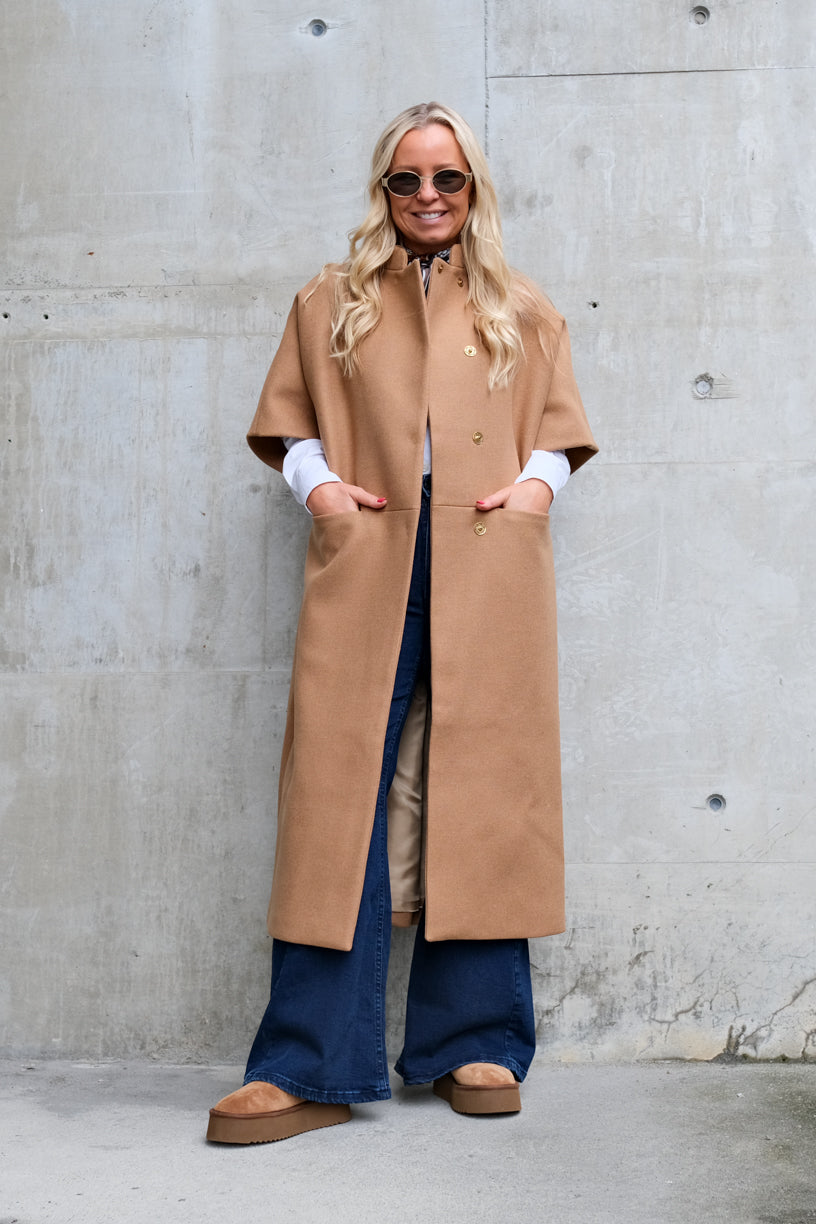 Long Mok Coat Camel