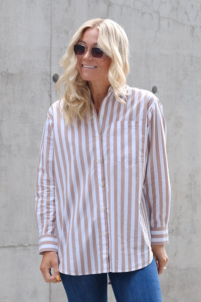 Elsa Shirt Russet White Stripe