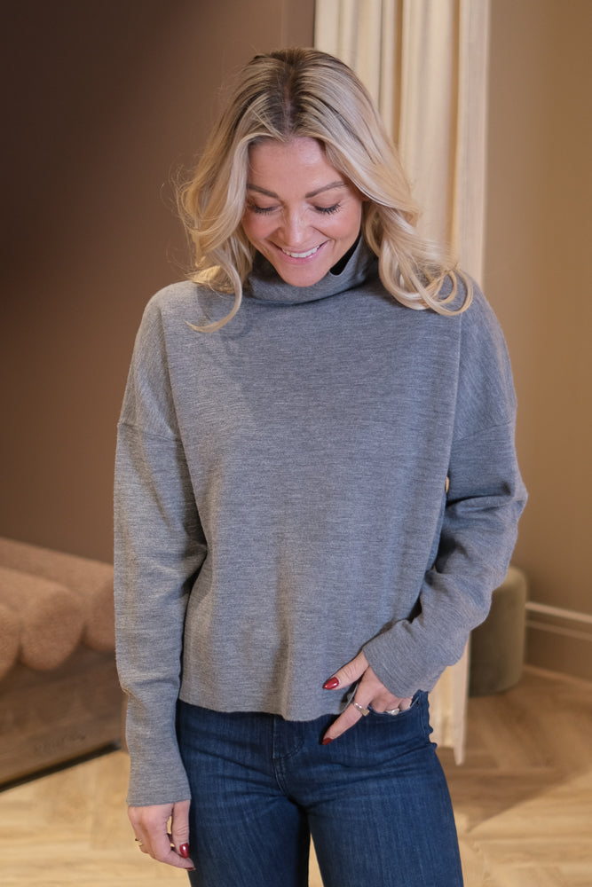 Tyra Merino Sweater Grey Melange