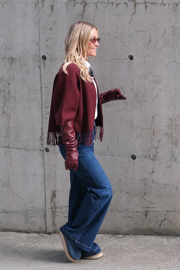 Keyla Lambswool Jacket Burgundy